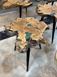 ست میز جلو مبلی و عسلی روستیک چوب زیتون