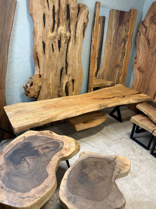 میز تلویزیون روستیک چوب توسکا