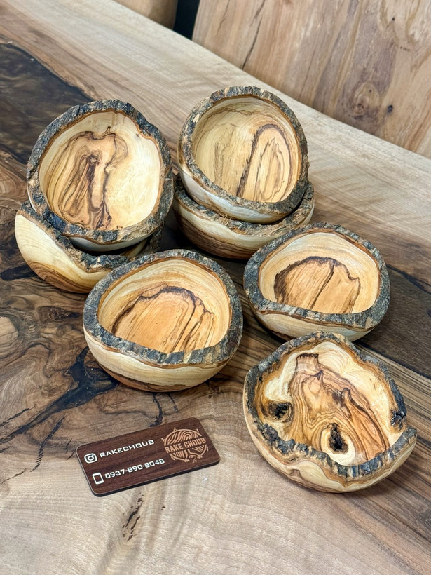 پیاله لبه پوستی قطر 12 سانتی متر چوب زیتون