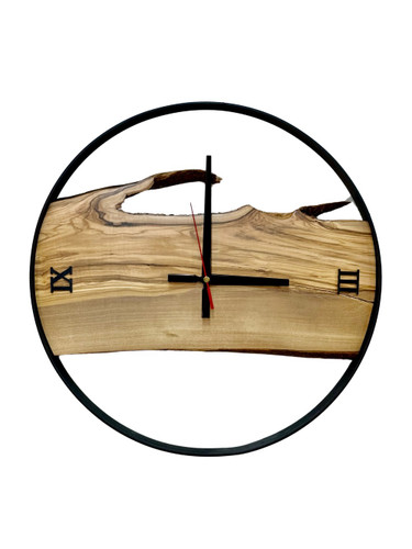 ساعت روستیک قطر 40 سانتی متر چوب زیتون کد 3