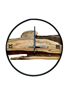 ساعت روستیک قطر 40 سانتی متر چوب زیتون کد 2