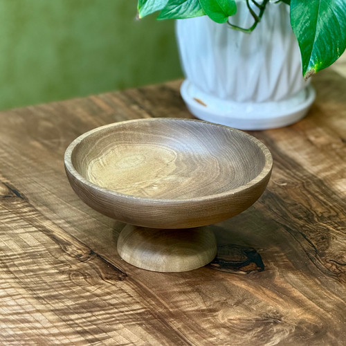 کاسه شکلات خوری چوبی پایه دار چوب گردو